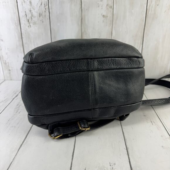 VTG Etienne Aigner Black Pebbled Leather Backpack Shoulder Bag Sling Convertible main image 13